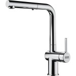 Kitchen tap Deck-mounted material: Brass with shower L-Spout, color: Chrome surface: Glossy Deck-mounted Kitchen tap Deck-mounted material: Brass with shower L-Spout, color: Chrome surface: Glossy Deck-mounted