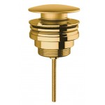 Wash basin tap Wall-mounted concealed - complete set 2 holes material: Inox With push-open waste set 18cm, brushed gold, color: Gold surface: Brushed Wall-mounted - external part Wash basin tap Wall-mounted concealed - complete set 2 holes material: Inox With push-open waste set 18cm, brushed gold, color: Gold surface: Brushed Wall-mounted - external part