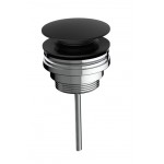 Wash basin tap Wall-mounted concealed - complete set 3 holes material: Brass With push-open waste set 23cm, color: Black surface: Matt Wall-mounted - external part