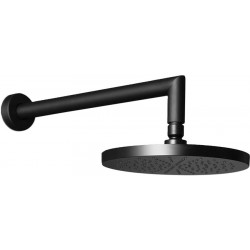 Κεφαλή ντους επίτοιχος τύπος 30x30 από ABS 1 ροής & βραχίονα 35cm, χρώμα: Μαύρο επιφάνεια: Ματ Κεφαλές ντους