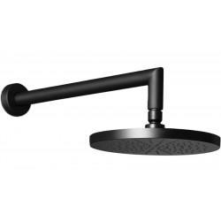 Κεφαλή ντους επίτοιχος τύπος 20x20 από ABS 1 ροής & βραχίονα 35cm, χρώμα: Μαύρο επιφάνεια: Ματ Κεφαλές ντους