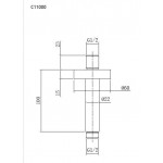 Κεφαλή ντους οροφής 20x20 από ABS 1 ροής & βραχίονα 10cm, χρώμα: Χρωμέ επιφάνεια: Γυαλιστερή Κεφαλές ντους