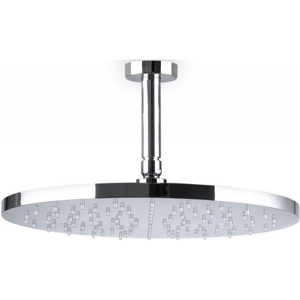 Κεφαλή ντους οροφής 20x20 από ABS 1 ροής & βραχίονα 10cm, χρώμα: Χρωμέ επιφάνεια: Γυαλιστερή Κεφαλές ντους