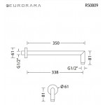 Κεφαλή ντους επίτοιχος τύπος 30x30 από ABS 1 ροής & βραχίονα 35cm, χρώμα: Λευκό επιφάνεια: Ματ Κεφαλές ντους