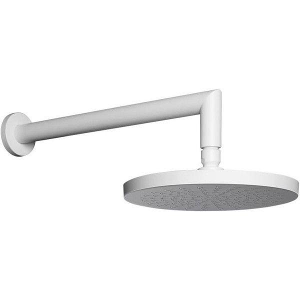 Κεφαλή ντους επίτοιχος τύπος 30x30 από ABS 1 ροής & βραχίονα 35cm, χρώμα: Λευκό επιφάνεια: Ματ Κεφαλές ντους