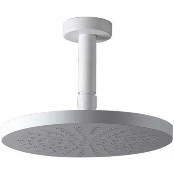 Κεφαλή ντους οροφής 30x30 από ABS 1 ροής & βραχίονα 10cm, χρώμα: Λευκό επιφάνεια: Ματ Κεφαλές ντους