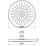 Κεφαλή ντους οροφής 20x20 από ABS 1 ροής & βραχίονα 10cm, χρώμα: Λευκό επιφάνεια: Ματ Κεφαλές ντους