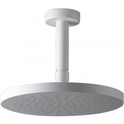 Κεφαλή ντους οροφής 20x20 από ABS 1 ροής & βραχίονα 10cm, χρώμα: Λευκό επιφάνεια: Ματ Κεφαλές ντους