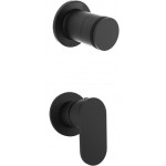 Shower tap Wall-mounted concealed - complete set 2 holes 2 way material: Brass mixer without hand shower, hose and holder, color: Black surface: Matt Wall-mounted - external part Shower tap Wall-mounted concealed - complete set 2 holes 2 way material: Brass mixer without hand shower, hose and holder, color: Black surface: Matt Wall-mounted - external part
