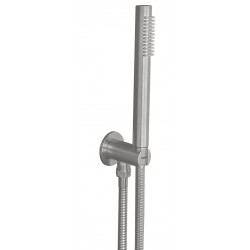Shower head W/ hose, holder and outlet elbow 1 jet brushed inox, color: Chrome surface: Brushed Hand showers