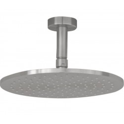 Κεφαλή ντους οροφής 25x25 από inox 1 ροής & βραχίονα 10cm, brushed inox, χρώμα: Χρωμέ επιφάνεια: Βουρτσισμένη Κεφαλές ντους