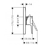 Shower tap Wall-mounted external part 1 way material: Brass mixer With plate without hand shower, hose and holder, color: Chrome surface: Glossy Wall-mounted - external part