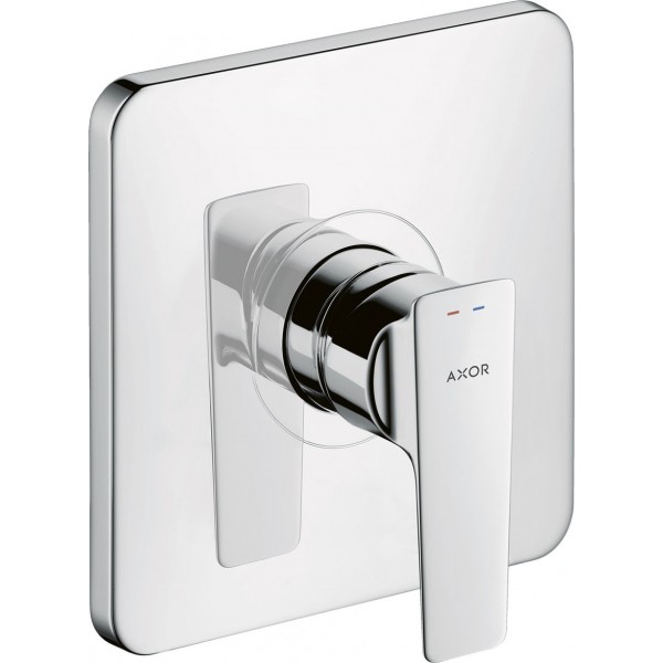 Shower tap Wall-mounted external part 1 way material: Brass mixer With plate without hand shower, hose and holder, color: Chrome surface: Glossy Wall-mounted - external part
