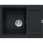 Sink Granite 62x50 left / right nested 1 bowl Matt Black, color: Black Granite