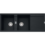 Sink Granite 116x50 left / right nested 2 cabinet Matt Black, color: Black Granite