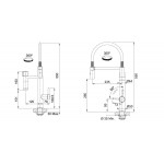 Kitchen tap Deck-mounted material: Brass with water filter Industrial Black / Steel Optics, color: Black/Silvered surface: Brushed Deck-mounted