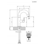 Wash basin tap Deck-mounted material: Brass mixer With push-open waste set Μ size, color: White surface: Matt Deck-mounted