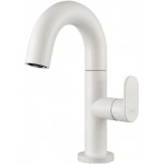 Wash basin tap Deck-mounted material: Brass mixer With push-open waste set Μ size, color: White surface: Matt Deck-mounted
