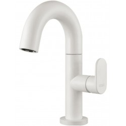 Wash basin tap Deck-mounted material: Brass mixer With push-open waste set Μ size, color: White surface: Matt