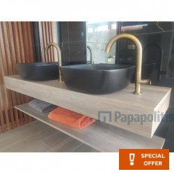 Πάγκος μπάνιου 160x47x12 από ξύλο επιφάνεια: Ματ χρώμα 1300, χρώμα: Ξύλο Οξυά Πάγκοι μπάνιου