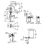 Μπαταρία κουζίνας επικαθήμενη από ορείχαλκο με φίλτρο νερού  L-Spout με Boiler M-Size για βραστό νερό S-Size, με starter kit brushed hard graphite, χρώμα: Γκρι επιφάνεια: Βουρτσισμένη Επικαθήμενες