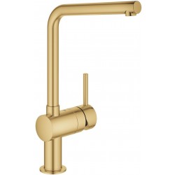 Kitchen tap Deck-mounted material: Brass, color: Gold surface: Brushed Deck-mounted