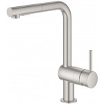 Kitchen tap Deck-mounted material: Brass With Pull-Out Spray 2 jets, color: Chrome surface: Brushed Deck-mounted Kitchen tap Deck-mounted material: Brass With Pull-Out Spray 2 jets, color: Chrome surface: Brushed Deck-mounted