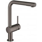 Kitchen tap Deck-mounted material: Brass with shower, color: Grey surface: Glossy Deck-mounted Kitchen tap Deck-mounted material: Brass with shower, color: Grey surface: Glossy Deck-mounted