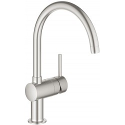Kitchen tap Deck-mounted material: Brass, color: Chrome surface: Brushed