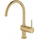 Kitchen tap Deck-mounted material: Brass, color: Gold surface: Brushed Kitchen tap Deck-mounted material: Brass, color: Gold surface: Brushed