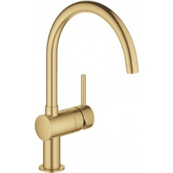 Kitchen tap Deck-mounted material: Brass, color: Gold surface: Brushed Deck-mounted