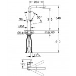 Μπαταρία κουζίνας επικαθήμενη από ορείχαλκο με ντους brushed warm sunset, 2 ροών, L-Spout, χρώμα: Ροζ Χρυσό επιφάνεια: Βουρτσισμένη Επικαθήμενες