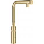 Kitchen tap Deck-mounted material: Brass With Pull-Out Spray 1 jet brushed cool sunrise, color: Gold surface: Brushed