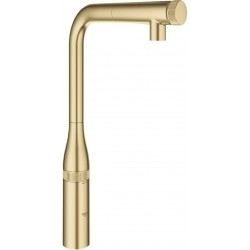 Kitchen tap Deck-mounted material: Brass With Pull-Out Spray 1 jet brushed cool sunrise, color: Gold surface: Brushed