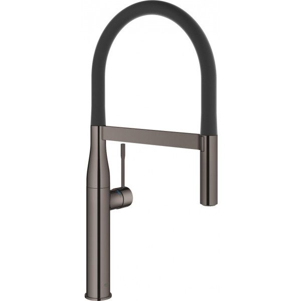 Kitchen tap Deck-mounted material: Brass with shower, color: Grey surface: Glossy Deck-mounted Kitchen tap Deck-mounted material: Brass with shower, color: Grey surface: Glossy Deck-mounted