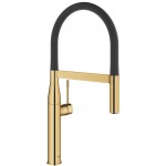 Kitchen tap Deck-mounted material: Brass with shower, color: Gold surface: Glossy Deck-mounted Kitchen tap Deck-mounted material: Brass with shower, color: Gold surface: Glossy Deck-mounted