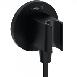 Shower holder Fixed With Outlet elbow material: Brass, color: Black surface: Matt