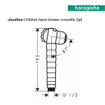 Shower head 2 jets, color: Grey surface: Matt Hand showers