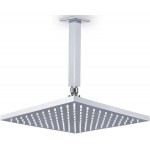 Κεφαλή ντους οροφής 25x25 από ABS 1 ροής & βραχίονα 20cm, χρώμα: Χρωμέ επιφάνεια: Γυαλιστερή Κεφαλές ντους