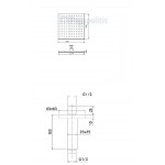 Κεφαλή ντους οροφής 25x25 από ABS 1 ροής & βραχίονα 10cm, χρώμα: Χρωμέ επιφάνεια: Γυαλιστερή Κεφαλές ντους