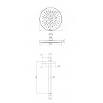 Κεφαλή ντους οροφής 25x25 από ABS 1 ροής & βραχίονα 20cm, χρώμα: Χρωμέ επιφάνεια: Γυαλιστερή Κεφαλές ντους