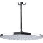 Κεφαλή ντους οροφής 25x25 από ABS 1 ροής & βραχίονα 20cm, χρώμα: Χρωμέ επιφάνεια: Γυαλιστερή Κεφαλές ντους