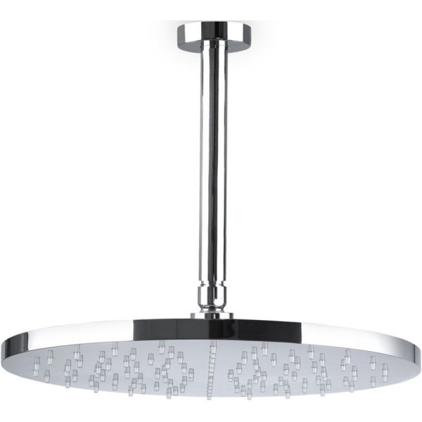 Κεφαλή ντους οροφής 20x20 από ορείχαλκο 1 ροής & βραχίονα 20cm, brass, χρώμα: Χρωμέ επιφάνεια: Γυαλιστερή Κεφαλές ντους