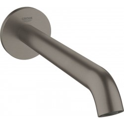 Spout (Nozzle) 22,1cm Wall-mounted brushed hard graphite material: Brass, color: Grey surface: Brushed