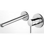 Wash basin tap Wall-mounted concealed - complete set 2 holes material: Brass With push-open waste set 18cm, color: Chrome surface: Glossy Wall-mounted - external part Wash basin tap Wall-mounted concealed - complete set 2 holes material: Brass With push-open waste set 18cm, color: Chrome surface: Glossy Wall-mounted - external part