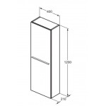 Ντουλάπι 40x21x120 από λάκα ματ, χωρίς λαβές, χρώμα: Λευκό Ideal Standard Ντουλάπι 40x21x120 από λάκα ματ, χωρίς λαβές, χρώμα: Λευκό Ideal Standard