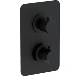 Shower tap Wall-mounted concealed - complete set 2 way / 3 way material: Brass mixer With plate without hand shower, hose and holder, color: Black surface: Matt Wall-mounted - external part