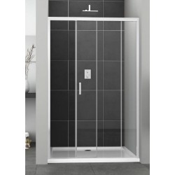 Καμπίνα ντουζιέρας ευθύγραμμη 100x195 6mm συρόμενη επιφάνεια: Γυαλιστερή, χρώμα: Χρωμέ Ευθύγραμμες