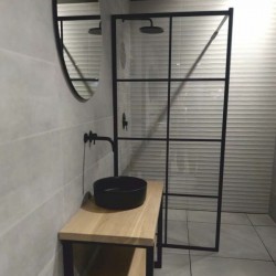 Shower enclosure Linear 60x200 8mm fixed surface: Matt, color: Black