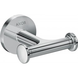 Hook double Flat wall mounted material: Brass, color: Chrome surface: Glossy